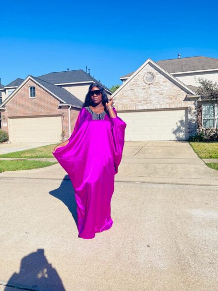 Silk Boubou With Stones Front and Back